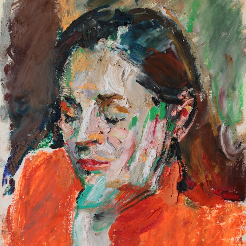 oil pastel woman portrait