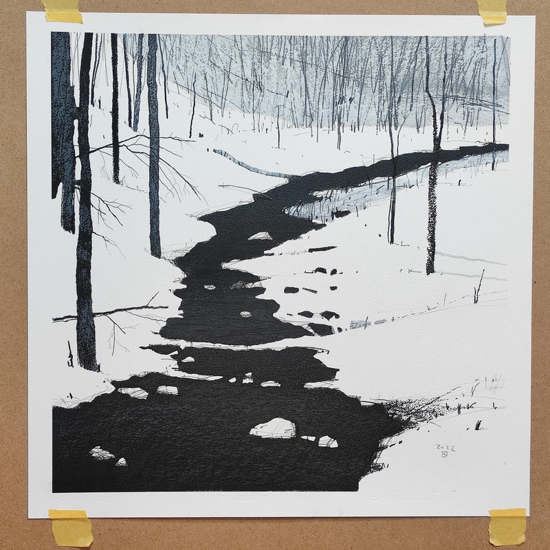 Winter landscape art