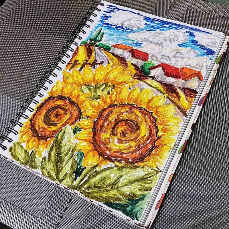 Sunflower art tutorial