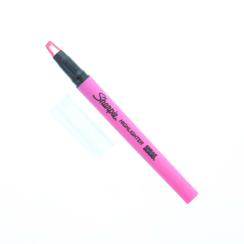 Pink highlighter pen