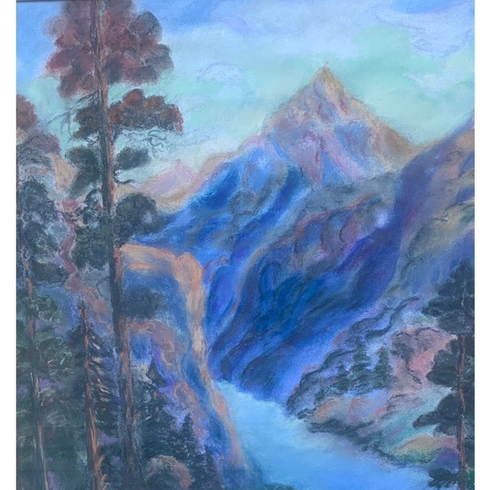 Oil pastel landscape