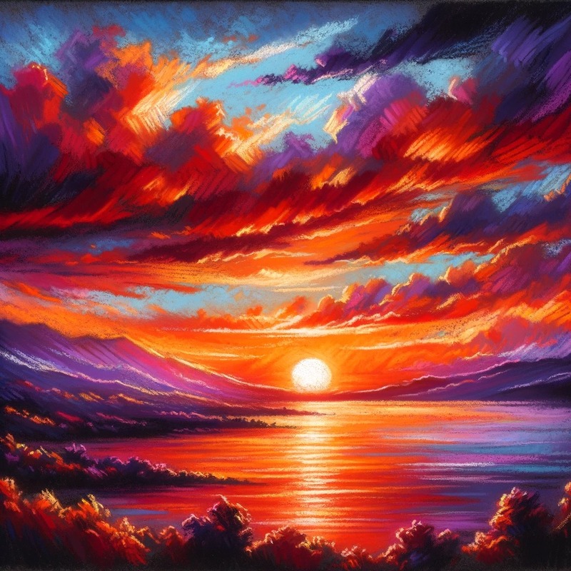 Beach sunset art ideas