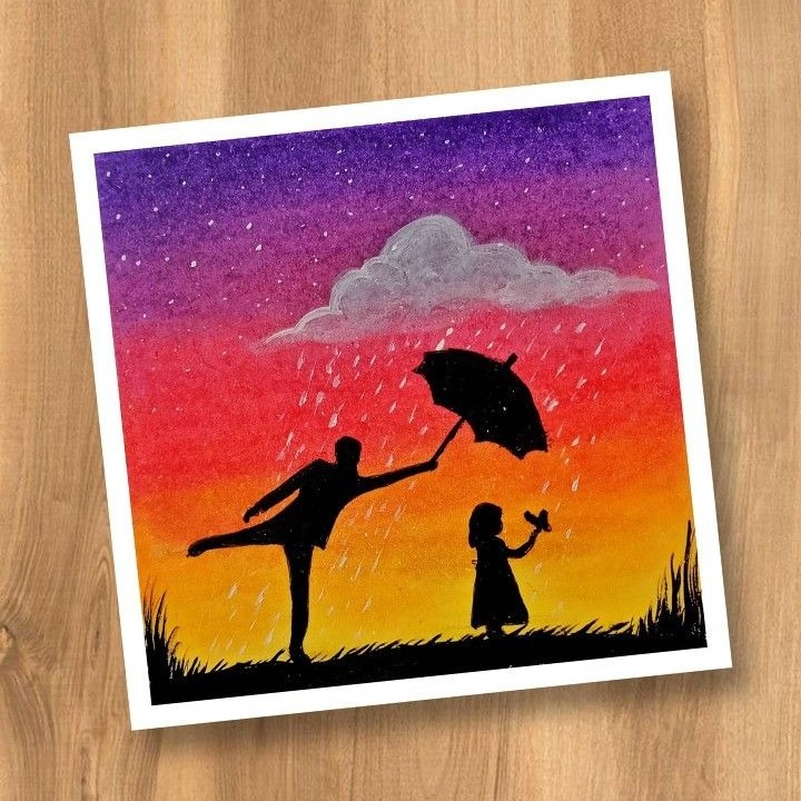 cute oil pastel drawing easy