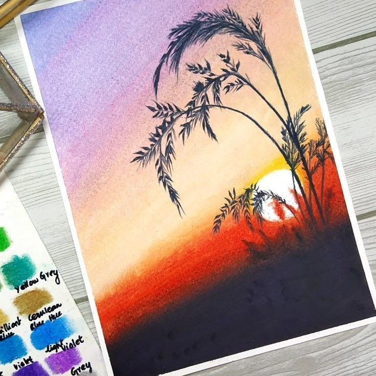 cute oil pastel drawing easy