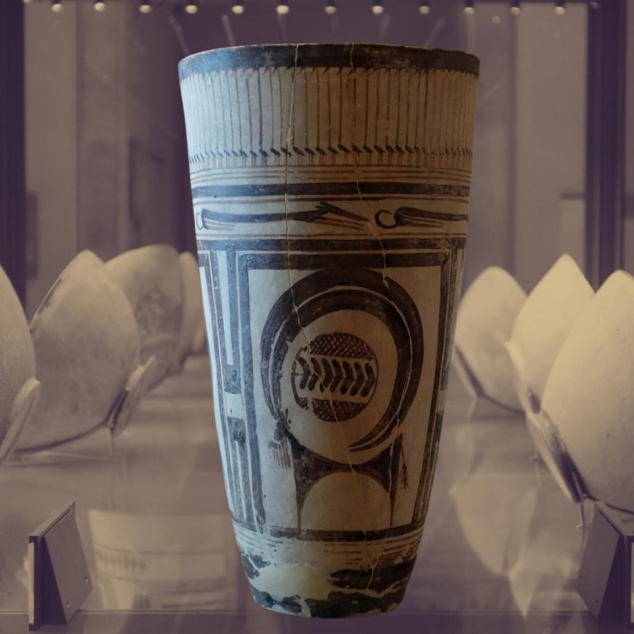 beaker with ibex motifs