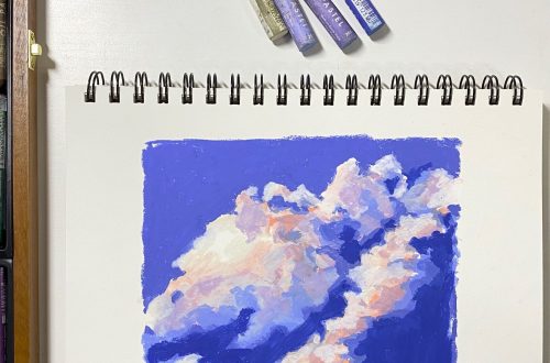 cloud oil pastel drawing