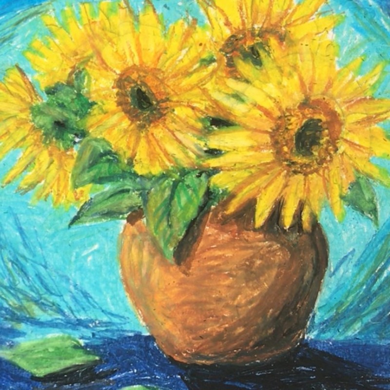 Sunflower art tutorial