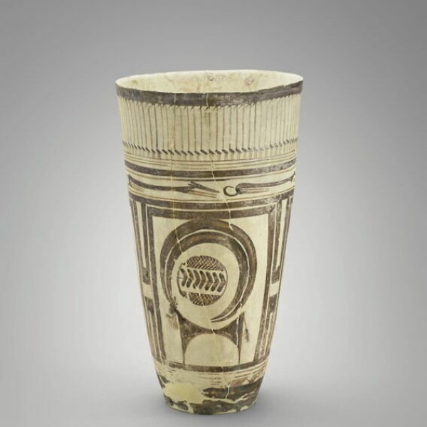 beaker with ibex motifs